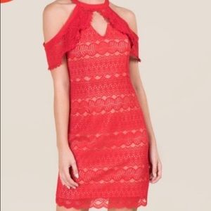 Francesca’s Cold-Shoulder Lace Dress